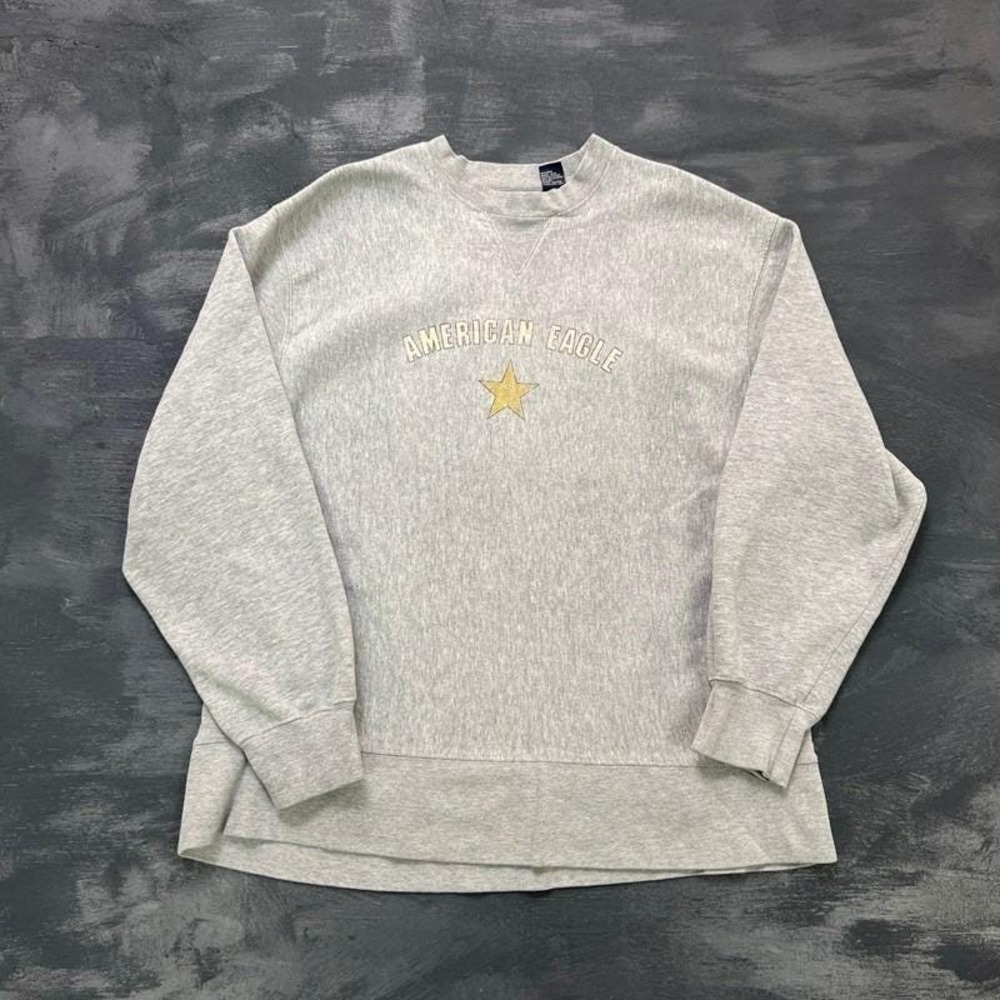 Vintage American Eagle Sweatshirt Mens Large Gray 1990s